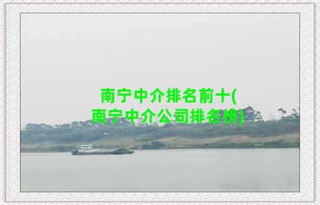 南宁中介排名前十(南宁中介公司排名榜)