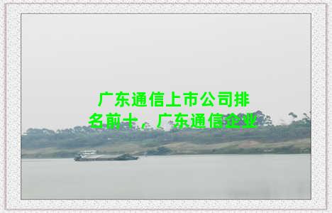 广东通信上市公司排名前十，广东通信企业