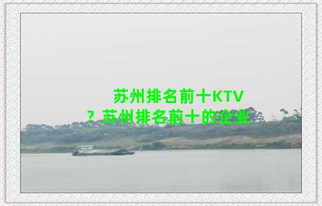 苏州排名前十KTV？苏州排名前十的企业